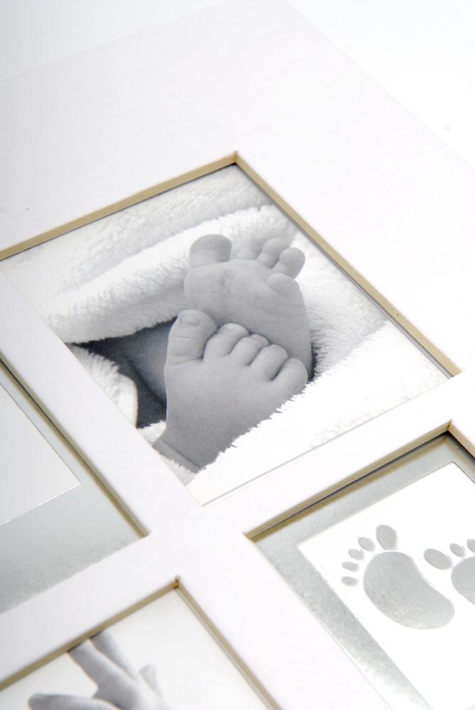 Little Foot Album grå-hvid - 28x30,5 cm (60 Hvide sider / 30 blade)