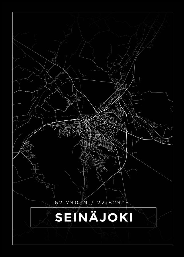 Kort - Seinäjoki - Sort Plakat