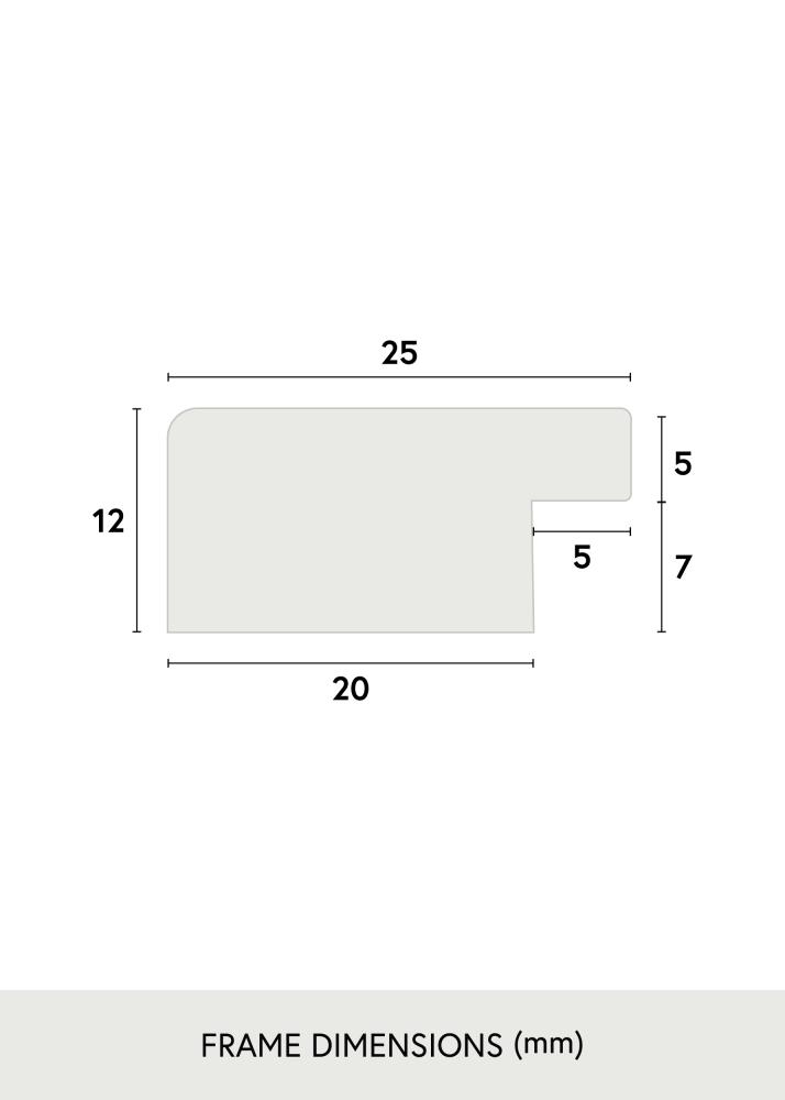 Ramme Trendline Sort 55x70 cm - Passepartout Hvid 18x24 inches