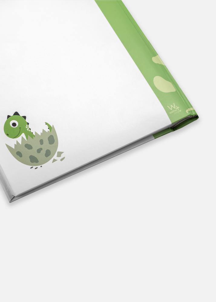 Little Dino Babyalbum Grøn - 22,5x24 cm (80 Hvide sider / 40 ark)