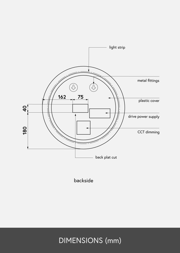 KAILA Spejl LED 40 cm Ø