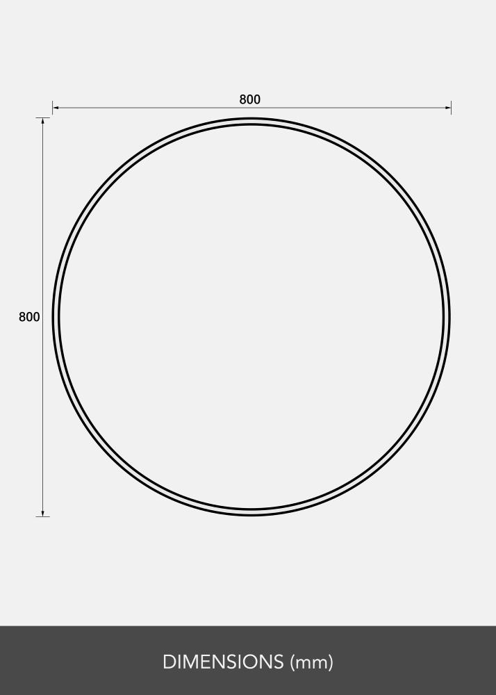 Spejl Reflection Sort 80 cm Ø
