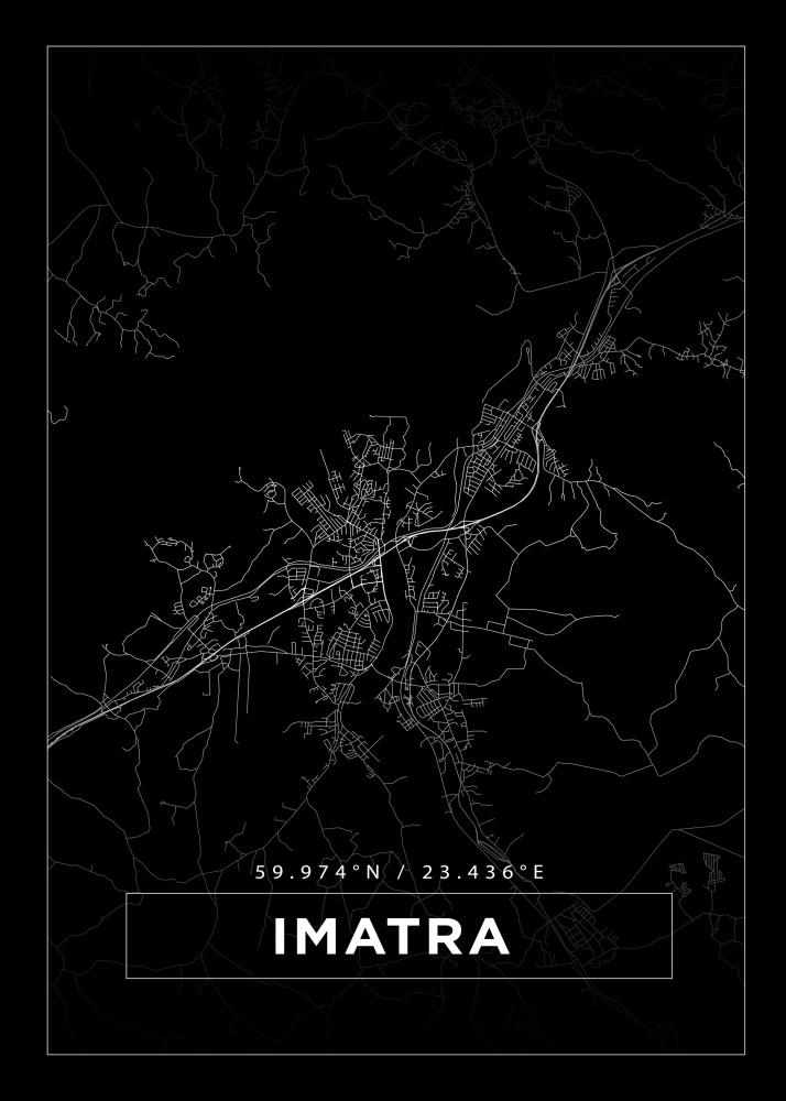 Kort - Imatra - Sort Plakat