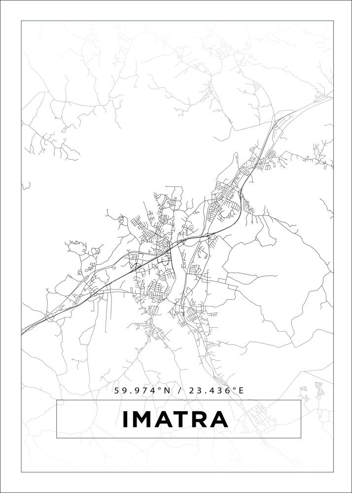 Kort - Imatra - Hvid Plakat