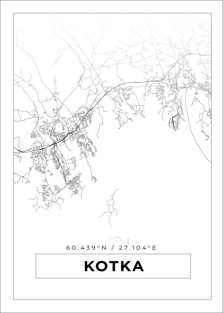 Kort - Kotka - Hvid Plakat