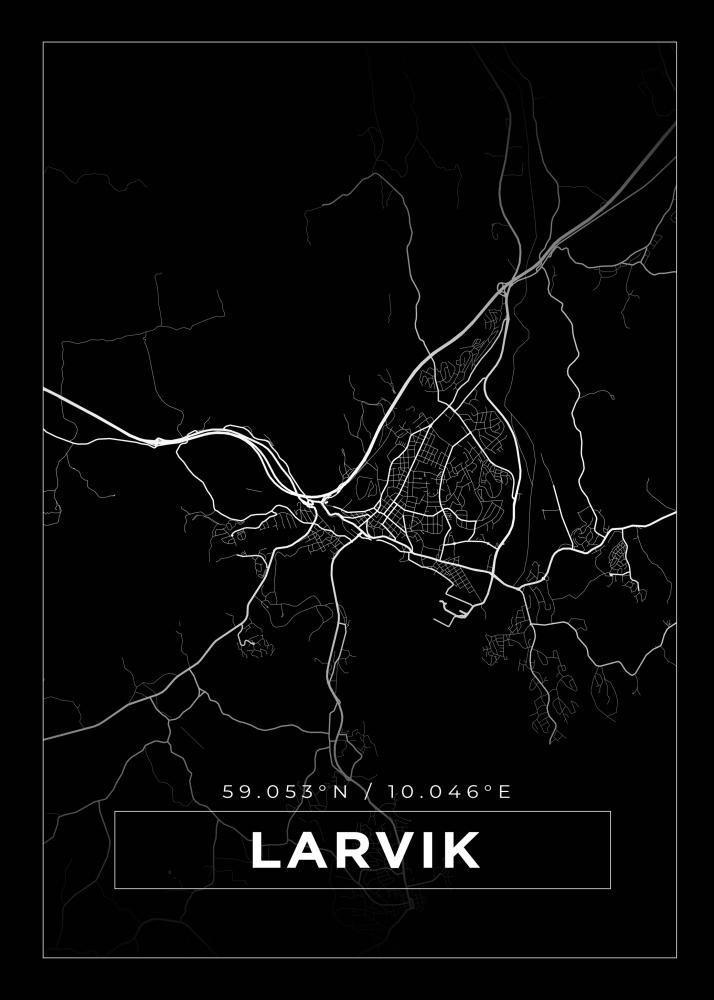 Kort - Lavrik - Sort Plakat