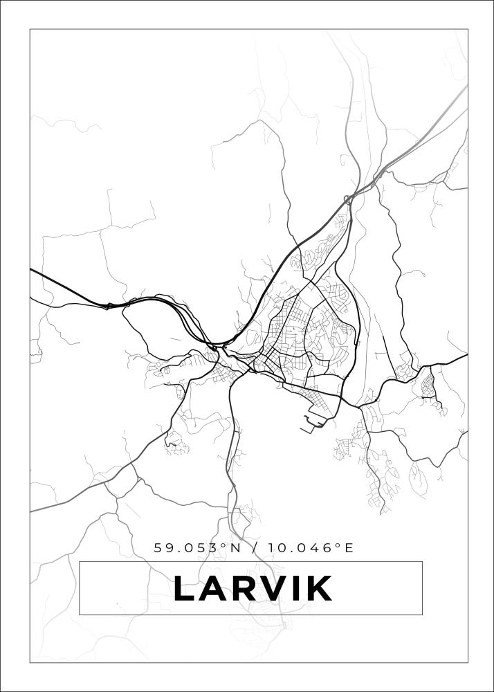 Kort - Lavrik - Hvid Plakat