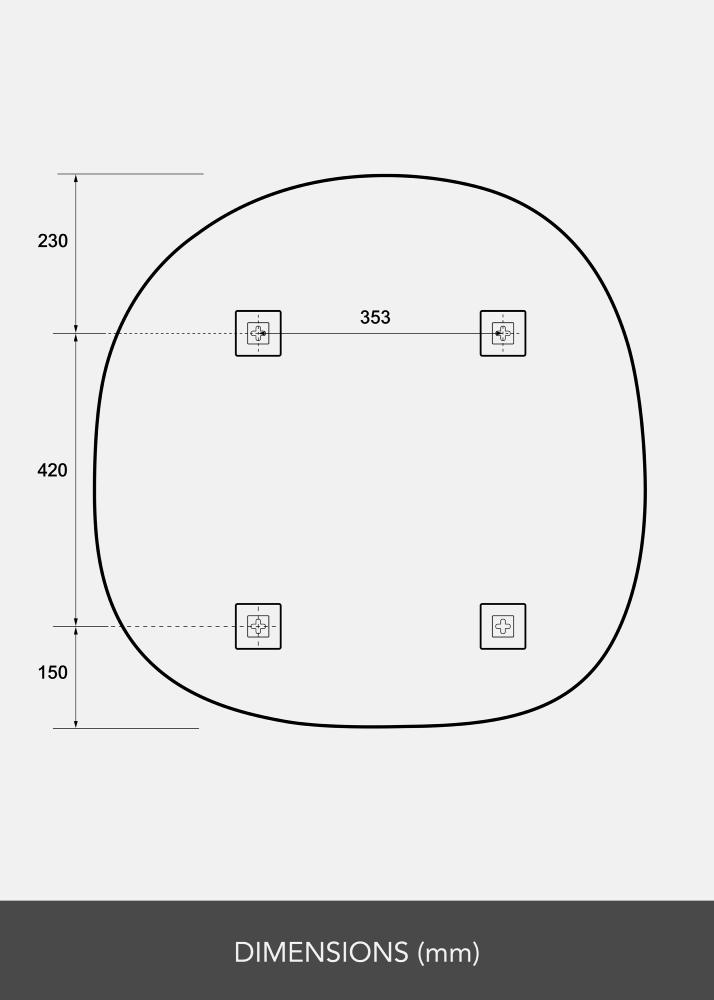 Spejl Roundy 80x80 cm