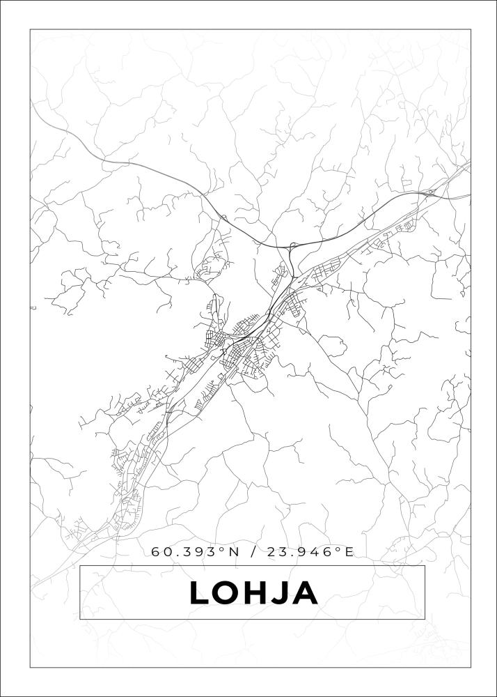 Kort - Lohja - Hvid Plakat