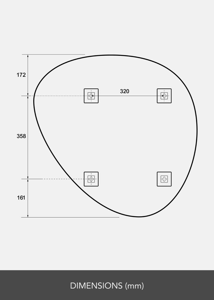 Spejl Soft Triangle 70x70 cm