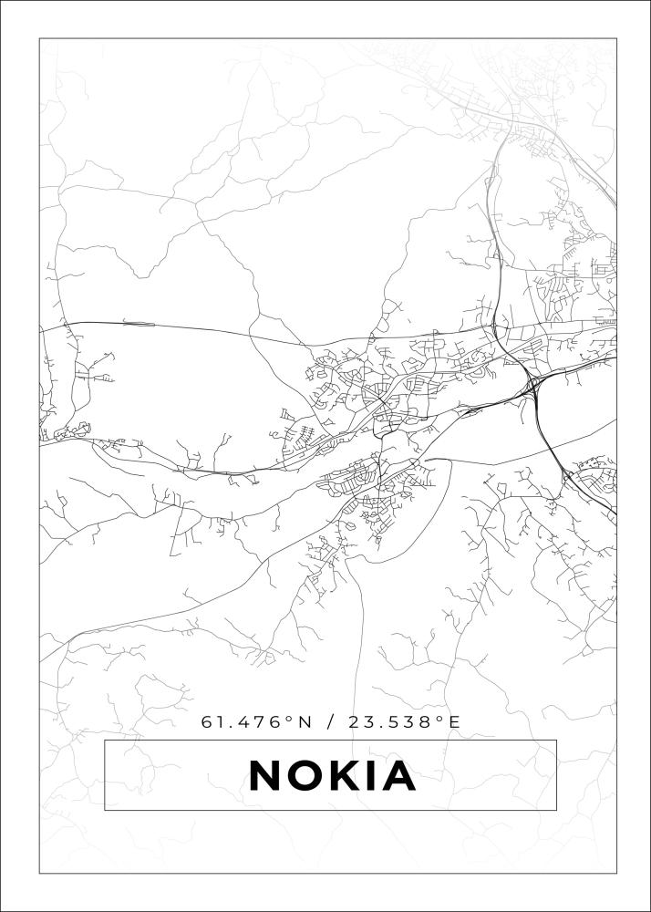 Kort - Nokia - Hvid Plakat