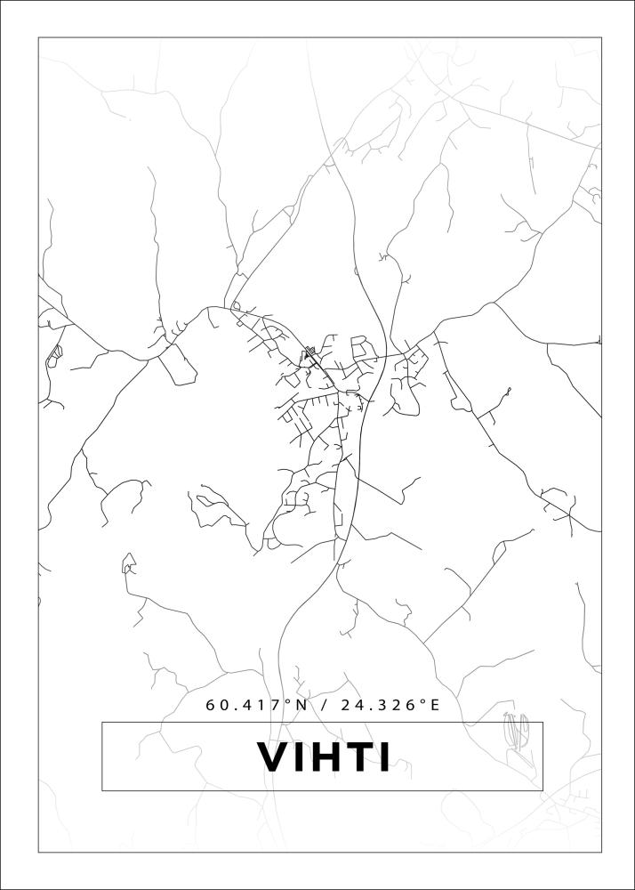 Kort - Vihti - Hvid Plakat