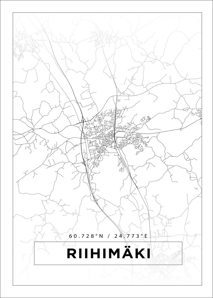 Kort - Riihimäki - Hvid Plakat