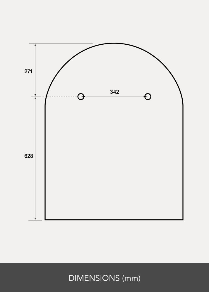 Spejl Domed LED 70x90 cm