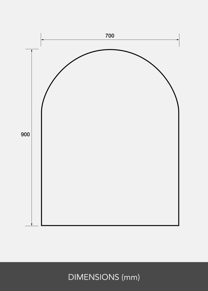 Spejl Domed LED 70x90 cm