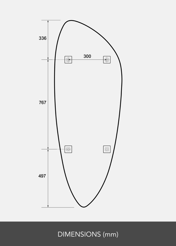 Spejl Slim Clear 160x57 cm