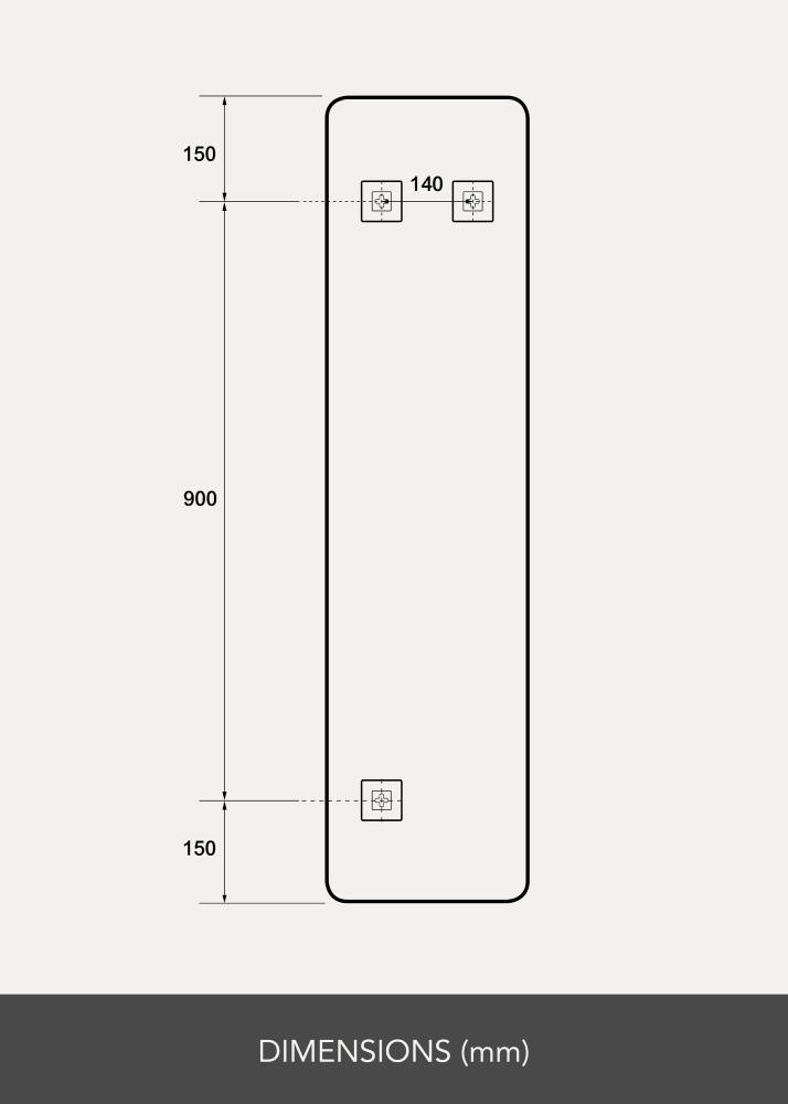 Spejl Rectangle L 30x120 cm