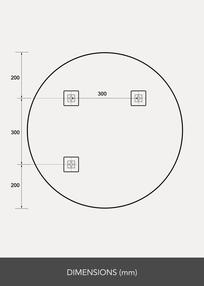 Rundt Spejl 70 cm ø