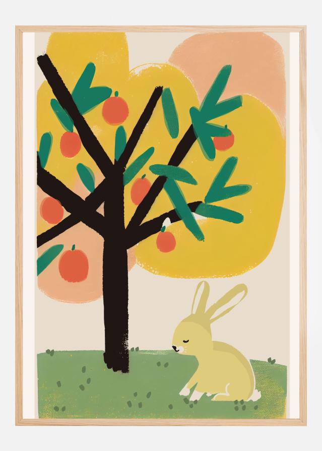 Bunny Under Apple Tree Plakat