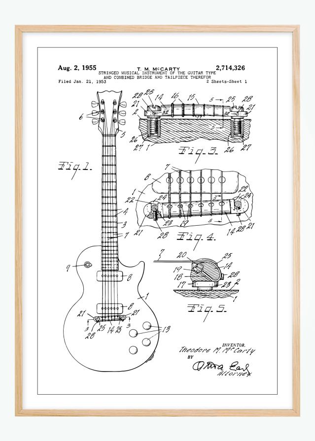 Patenttegning - Elguitar I Plakat