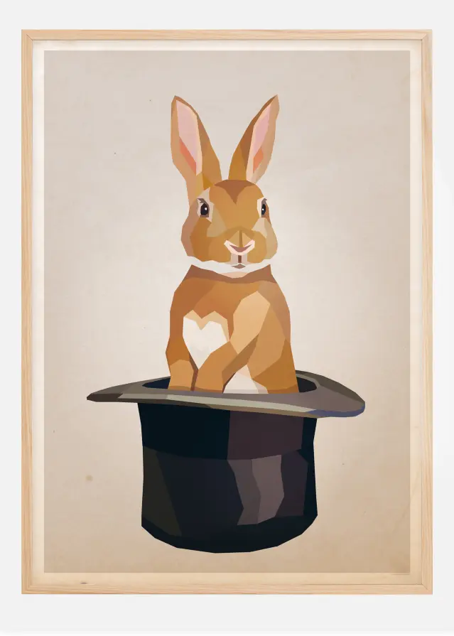 Rabbit in hat Plakat