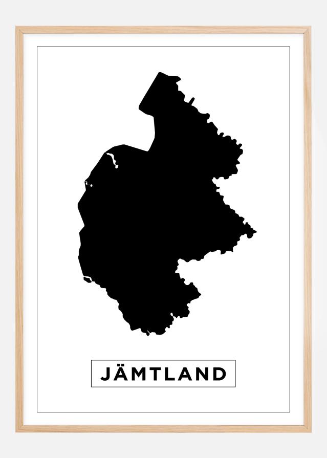 Kort - Jämtland - Hvid Plakat