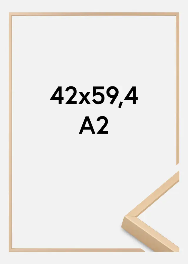 Aluminiumramme Akrylglas Messing 42x59,4 cm (A2)