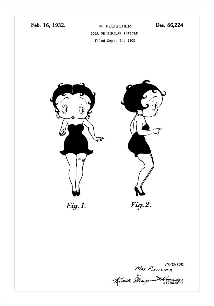 Patenttegning - Betty Boop Plakat