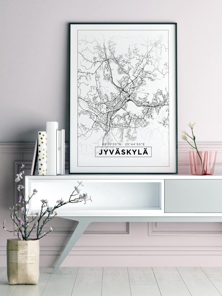 Kort - Jyväskylä - Hvid Plakat