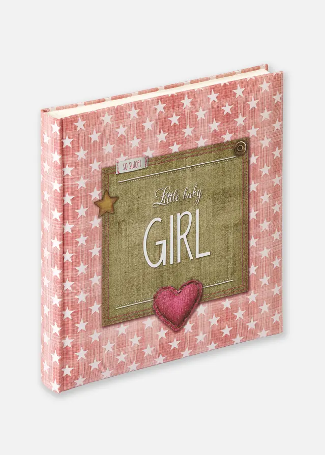 Little Babyalbum Girl Rosa - 28x30,5 cm (50 Hvide sider / 25 blade)