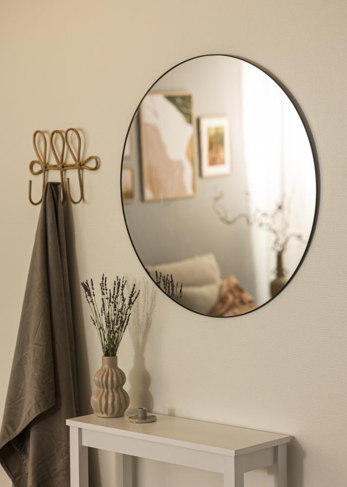 KAILA Round Mirror - Thin Black 80 cm Ø