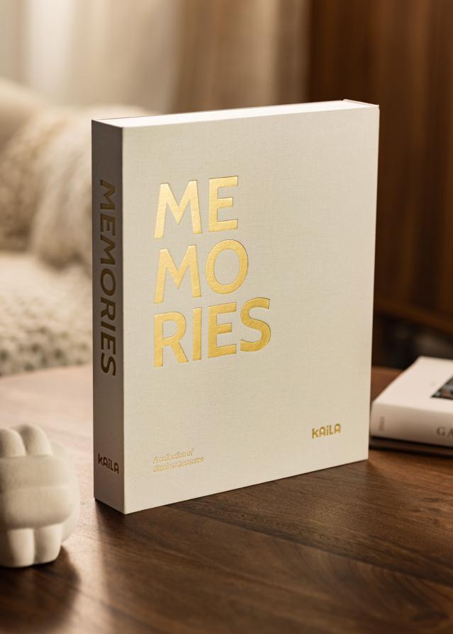 KAILA MEMORIES Cream - Coffee Table Photo Album (60 Sorte Sider / 30 Blade)