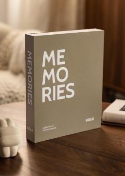 KAILA MEMORIES Grey/White - Coffee Table Photo Album (60 Sorte Sider / 30 Blade)