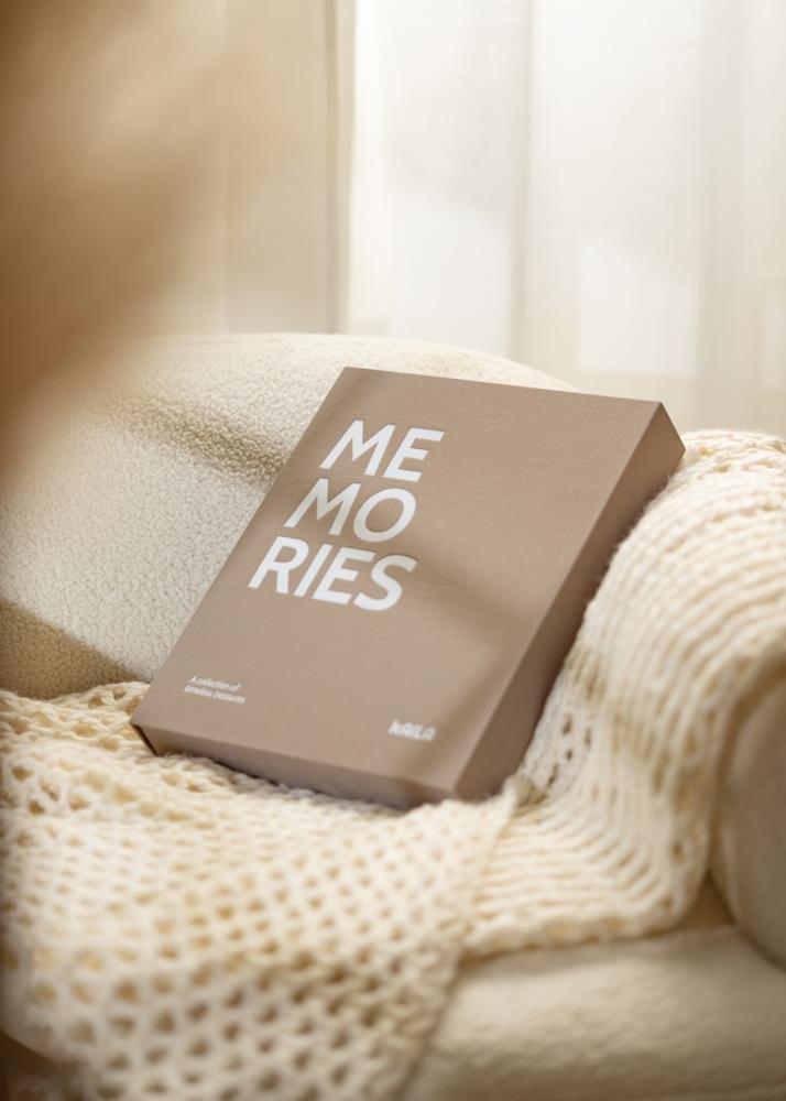 KAILA MEMORIES Grey/White - Coffee Table Photo Album (60 Sorte Sider / 30 Blade)