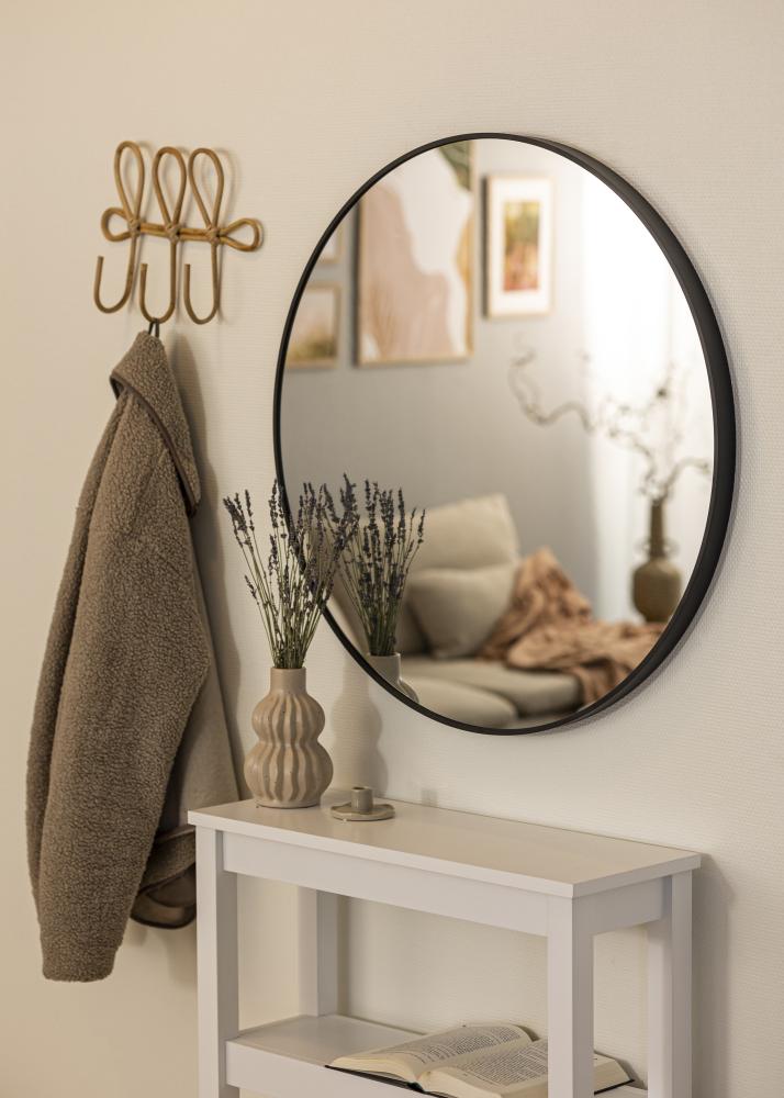 KAILA Round Mirror - Edge Black 80 cm Ø