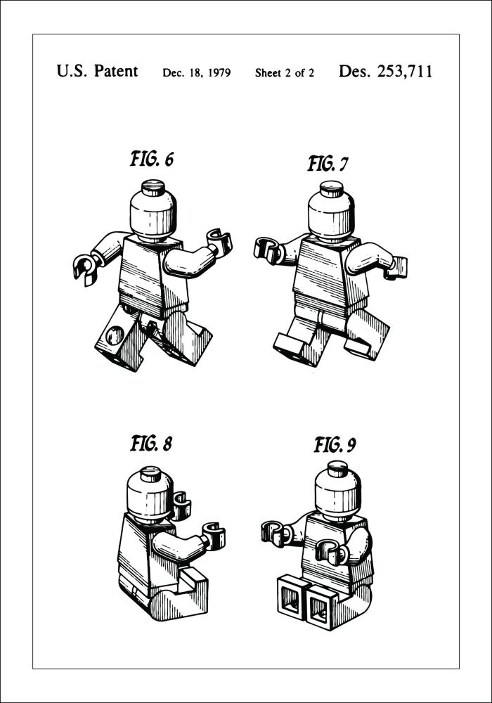 Patenttegning - Lego II Plakat