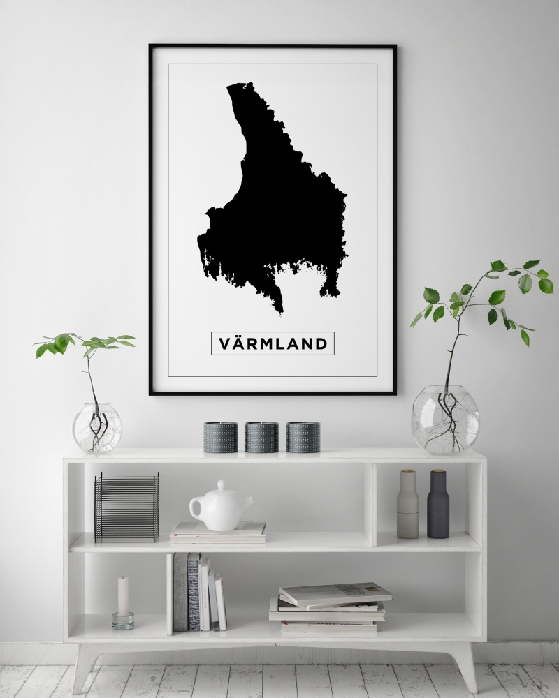 Kort - Värmland - Hvid Plakat